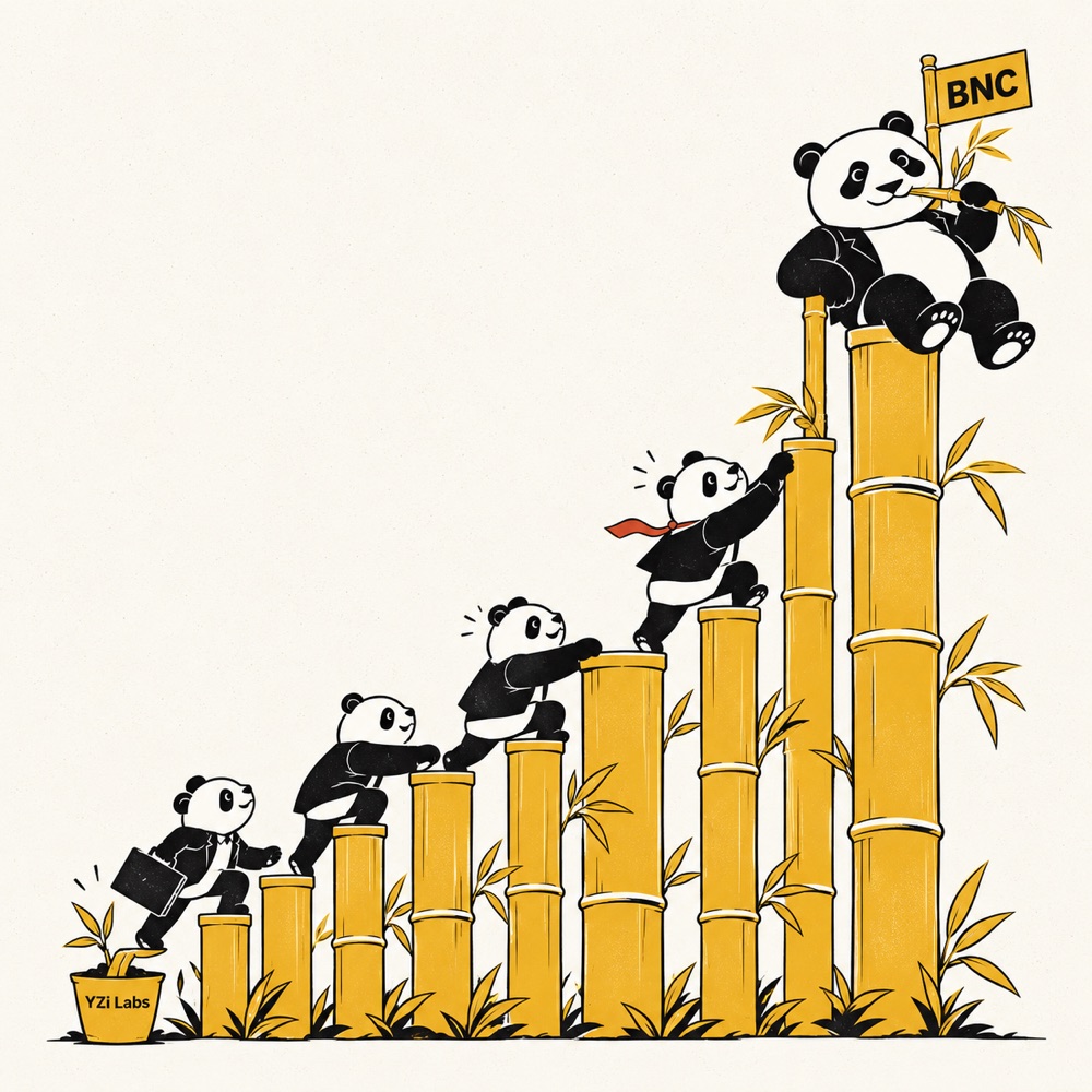 Pandas climbing bamboo to BNC